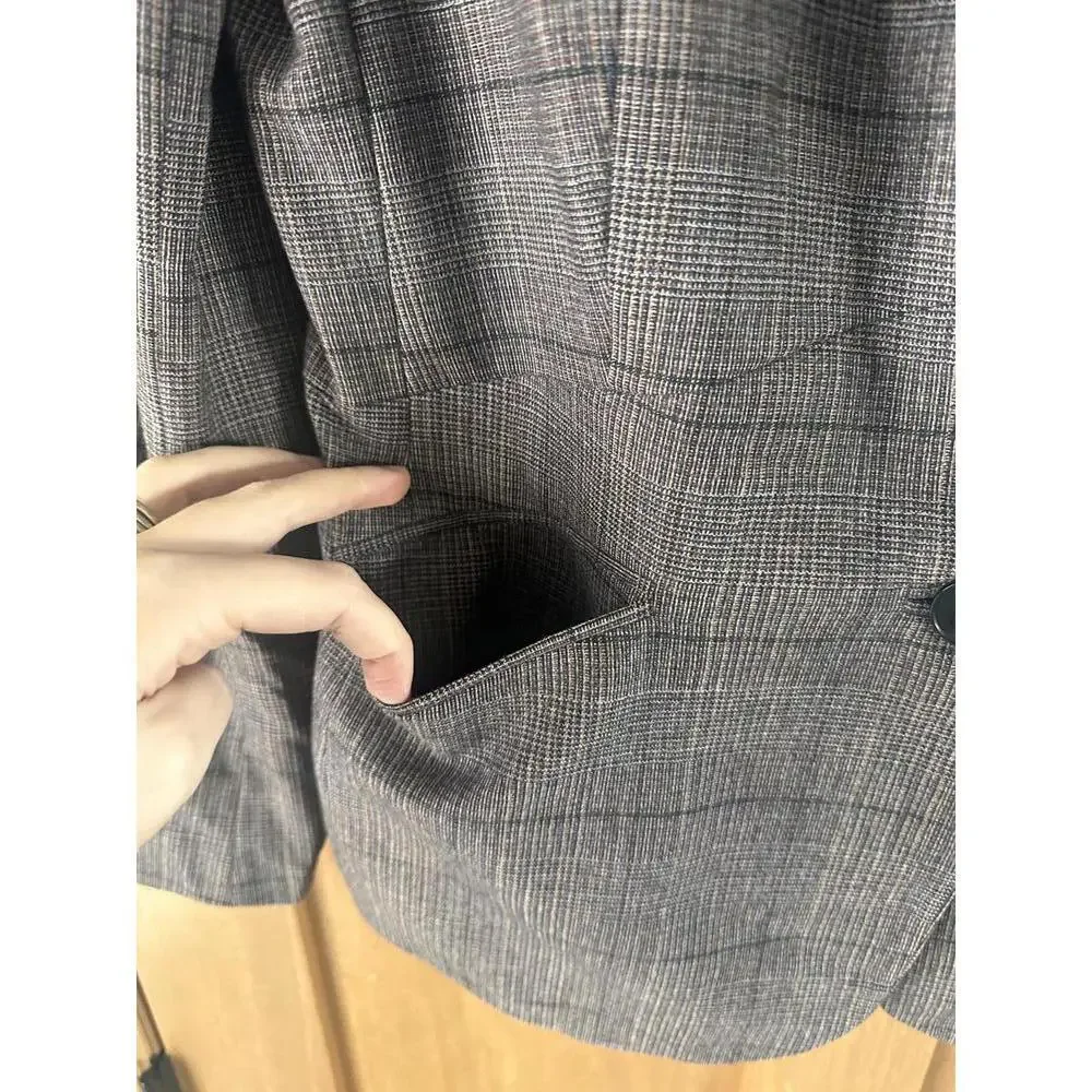 Brooks Brothers Wool & Cashmere Blend Purple Plaid Blazer Jacket Women’s size 12 - Picture 12 of 15